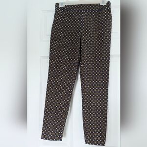 Talbots Navy and Gold Patterned Pants
